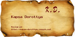 Kapsa Dorottya névjegykártya