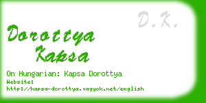 dorottya kapsa business card